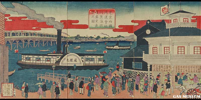 東京両国通運会社川蒸気往復盛栄真景之図